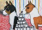 Basenji Hoarding Tp Original 9x12 Dog Pastel Painting by Artist Ksams
