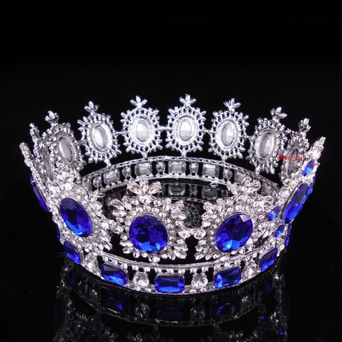 Corona rotonda 6,7"" grande cristallo oro regina regina regina ballo di nozze principessa - Foto 24 di 52