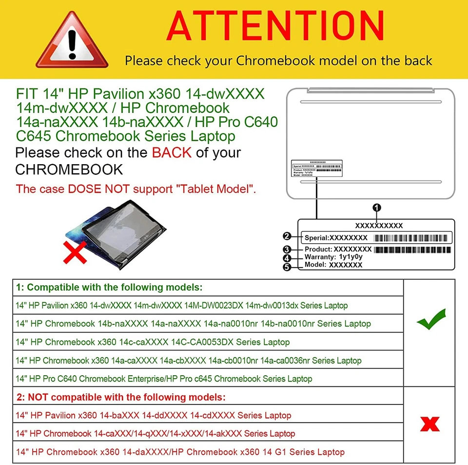 Funda Funda para 14" HP Pavilion x360 14-dwXXXX/HP Chromebook 14a-naXXXX Foto 2 de 4