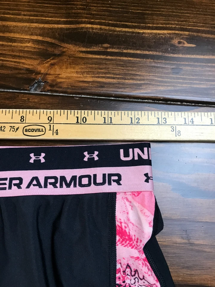 Pantalones Under Armour, Niñas Jóvenes Talla Grande, Negro Rosa, Ropa Deportiva, Leggings Foto 3 de 4