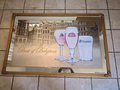 Best of Belgium Beer Bar Mirror Leffe, Stella Artois, Hoegaarden 50.5'' X 32.5''