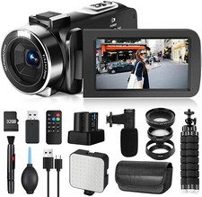 Video Camera Camcorder 4k 48MP 60fps 3.0'' Autofocus for YouTube With Microphone