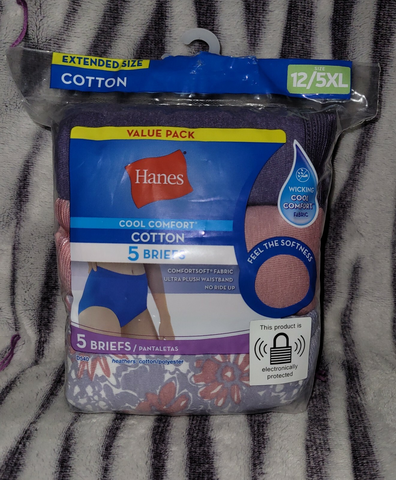 HANESWomen's Panties Size 12 5XL Briefs5 Pack/PairsWhiteLeopard