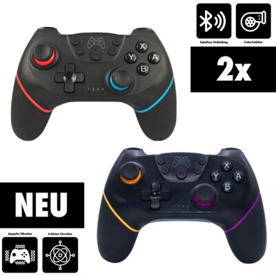 2x Zwei Wireless Bluetooth Pro CONTROLLER GAMEPAD - Nintendo Switch (NEU)   