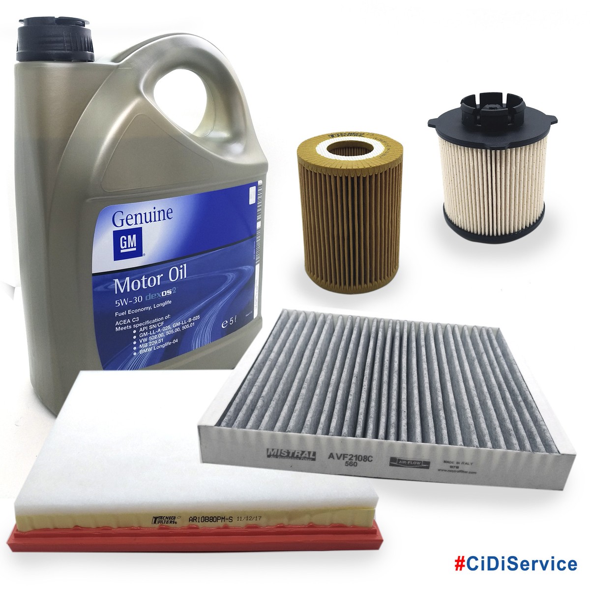 Kit Tagliando 4 Filtri 5 Litri Olio Originale GM 5w30 Opel Astra J 1.7 CDTi - Foto 9