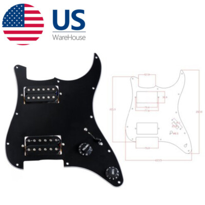 Black HH Prewired Guitar Pickguard Humbuckers Pickup for ST Strat Stratocaster