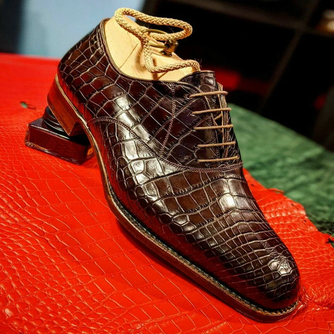 Crocodile lace up boots sale