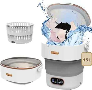 15L Petit lave-linge portable laveuse Collapsible avec Spin Apartment
