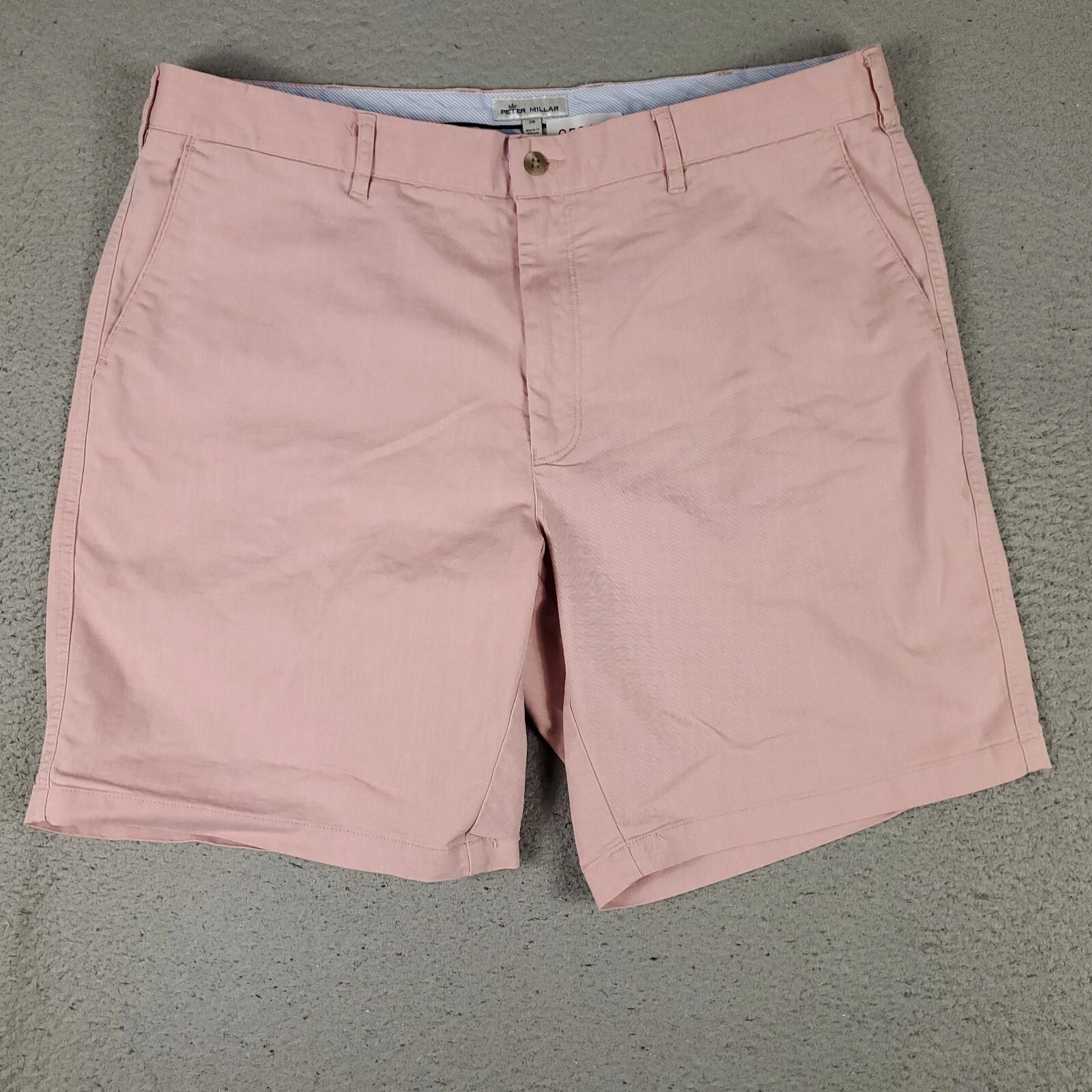 Peter Millar Shorts Mens Size 38 Pink Golf Flat Front Casual Chino