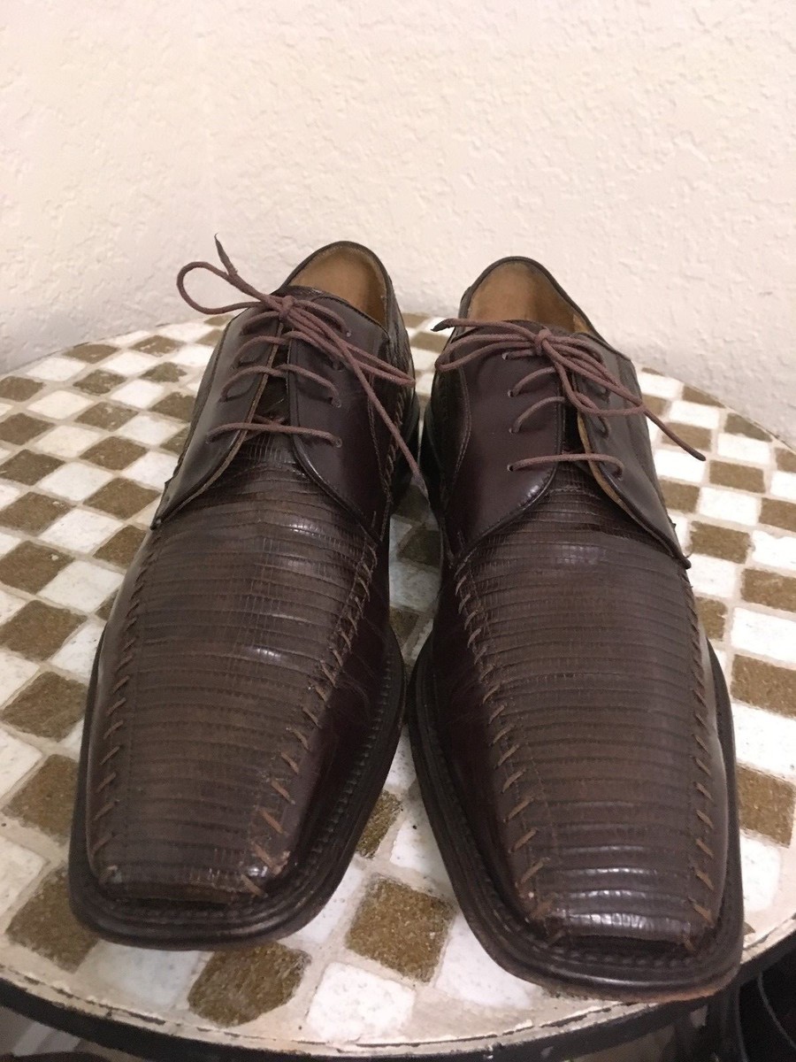 BROWN MEZLAN LIZARD LACE UP OXFORD BUSINESS SHOES 8 M | eBay display picture 2