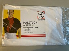 3 St&uuml;ck Halst&uuml;cher Dreieckstuch Wei&szlig; Koch Bindetuch T&uuml;cher  120x80 cm Halstuch