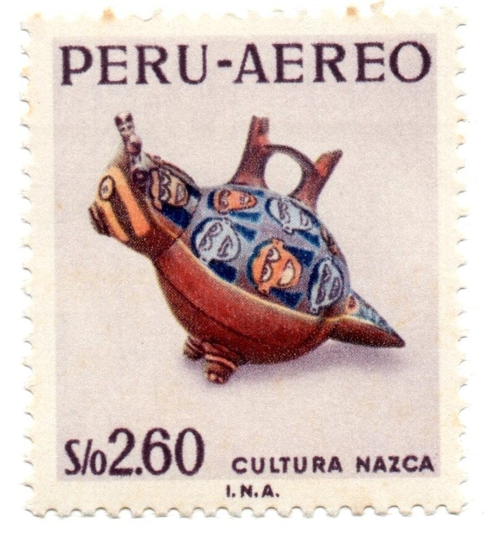 Ancient Ceramic Nazca Culture, Peruvian Art, S/.2.60, Perú 1968, accept offers