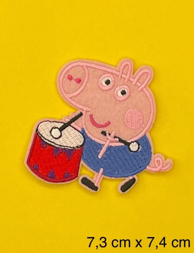 MARKENLOS Patch, Aufbügler, Aufnäher, Bügelbild, Flicken für PEPPA WUTZ* Fans/Trommel