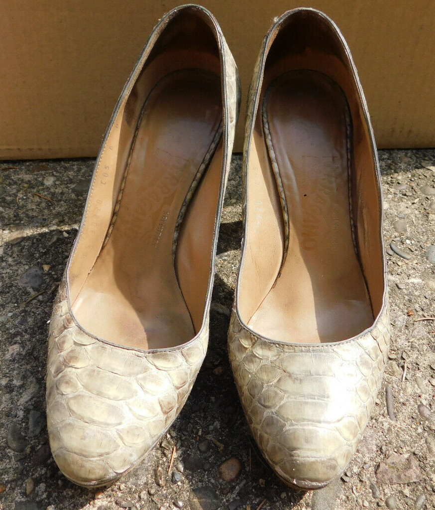 SALVADORE FERRAGAMO Vtg Snakeskin Python Leather … - image 2