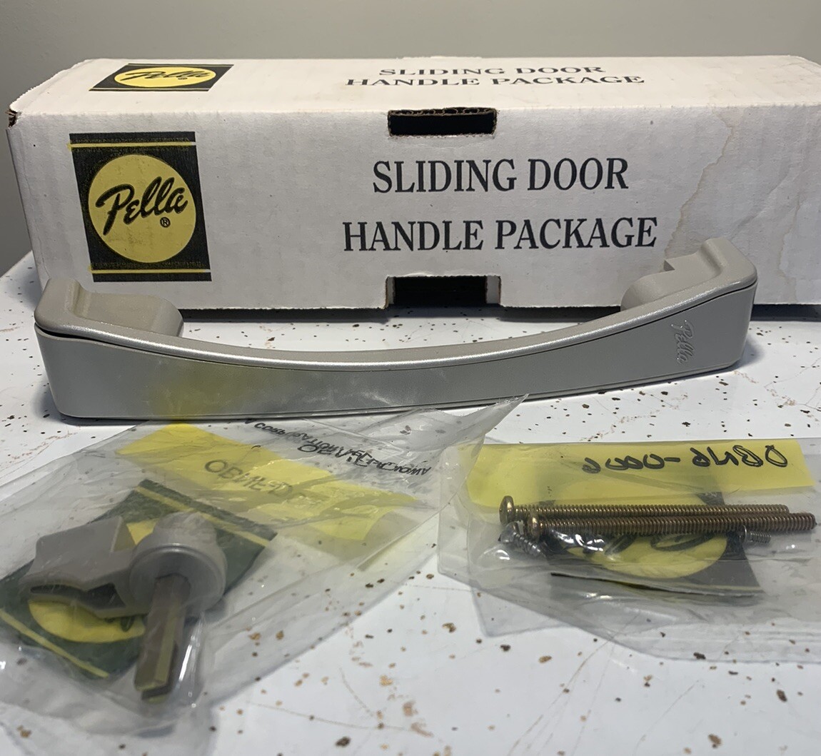 Pella Door Handle & Thumbturn Champagne Wooden Sliding Patio Door