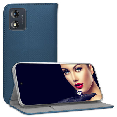 Schutzhülle Bookstyle für Motorola Moto E13 (6.5'') (dunkelblau) Tasche Case