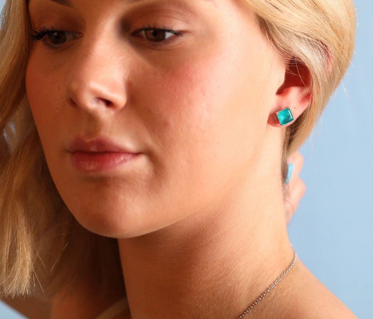 Orecchini A Perno In Argento Sterling Con Taglio Principessa 6mm - Foto 11