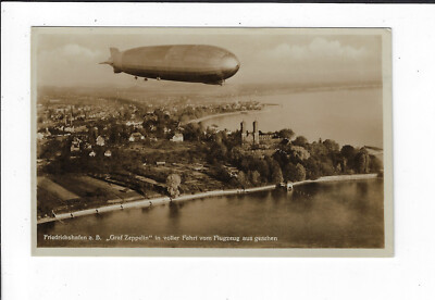 Friedrichshafen a B Graf Zeppelin Fahrt Flugzeug Real Photo RPPC Postcard  p2069