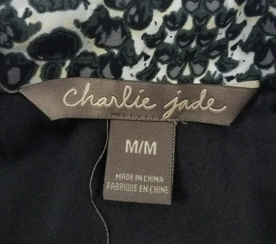 Traje pantalón mameluco Charlie Jade para mujer negro gris sin mangas talla mediana Foto 3 de 4