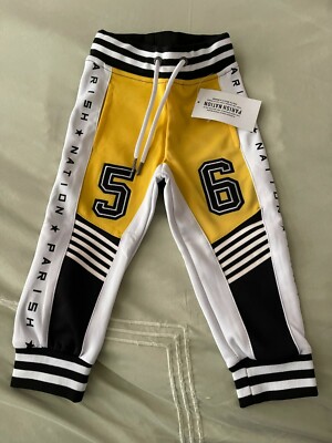 Parish Nation Polyester Jogger Sweats - Yellow/Black/White - 3T