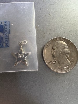 Silver Tone Vintage Beta Sigma Phi 1993 Founder s Day Star Charm Pendant