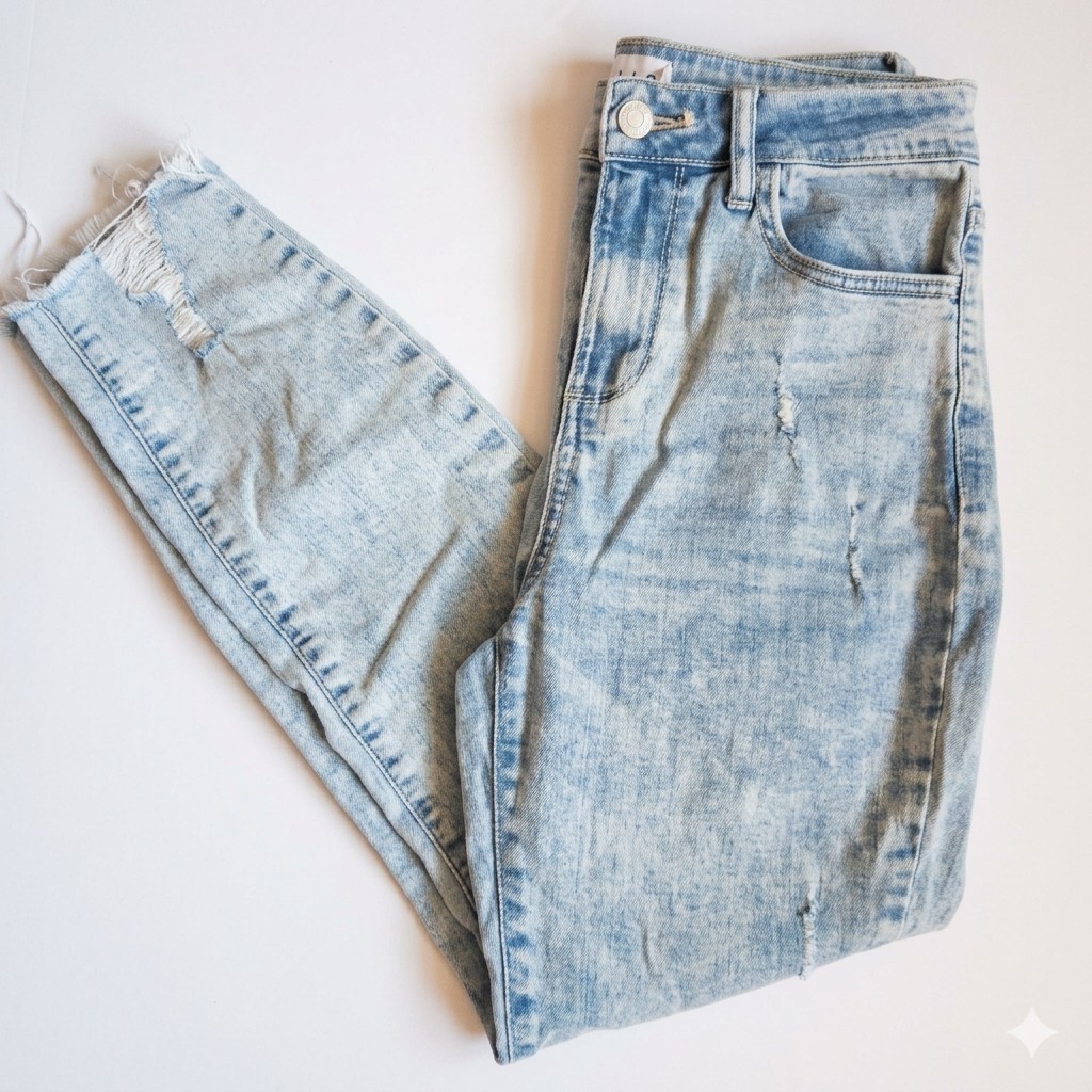 Cello Women's High Rise Distressed Skinny Denim Jeans 5-Pocket Juniors Size 5