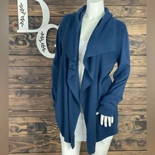 89th & Madison | Draped Knitted Open Front Cardigan Sweater Box Knit Waterfall