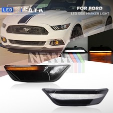 Luz de señal de giro LED dinámica ahumada DRL lámpara de funcionamiento para Ford Mustang 2015-17
