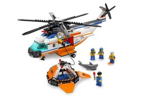 LEGO CITY: Coast Guard Helicopter & Life Raft (7738), 99% Complete w/ manuals