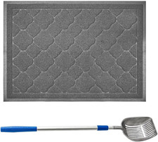 Retractable Litter Scoop  Mat Set Extendable Handle Deep Sifter for Cat Box XL 
