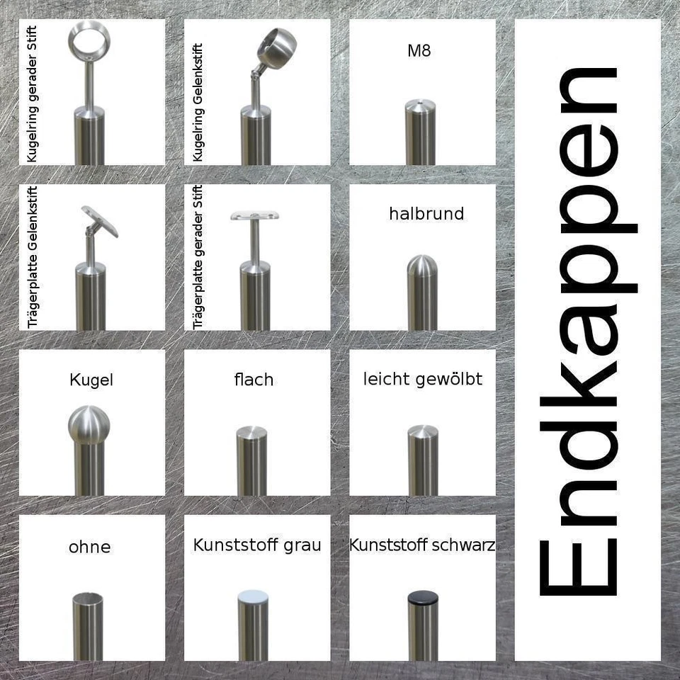 Edelstahl Pfosten Stütze V2A Handlaufhalter Aufmontage Seitenmontage Betonieren - Bild 4 von 4