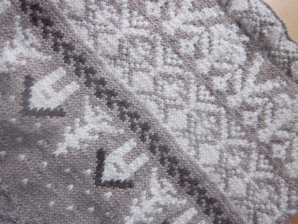 SELBST GESTRICKT - PULLOVER - ca. Gr. 44 - natur-beige-braun - Bild 4 von 4