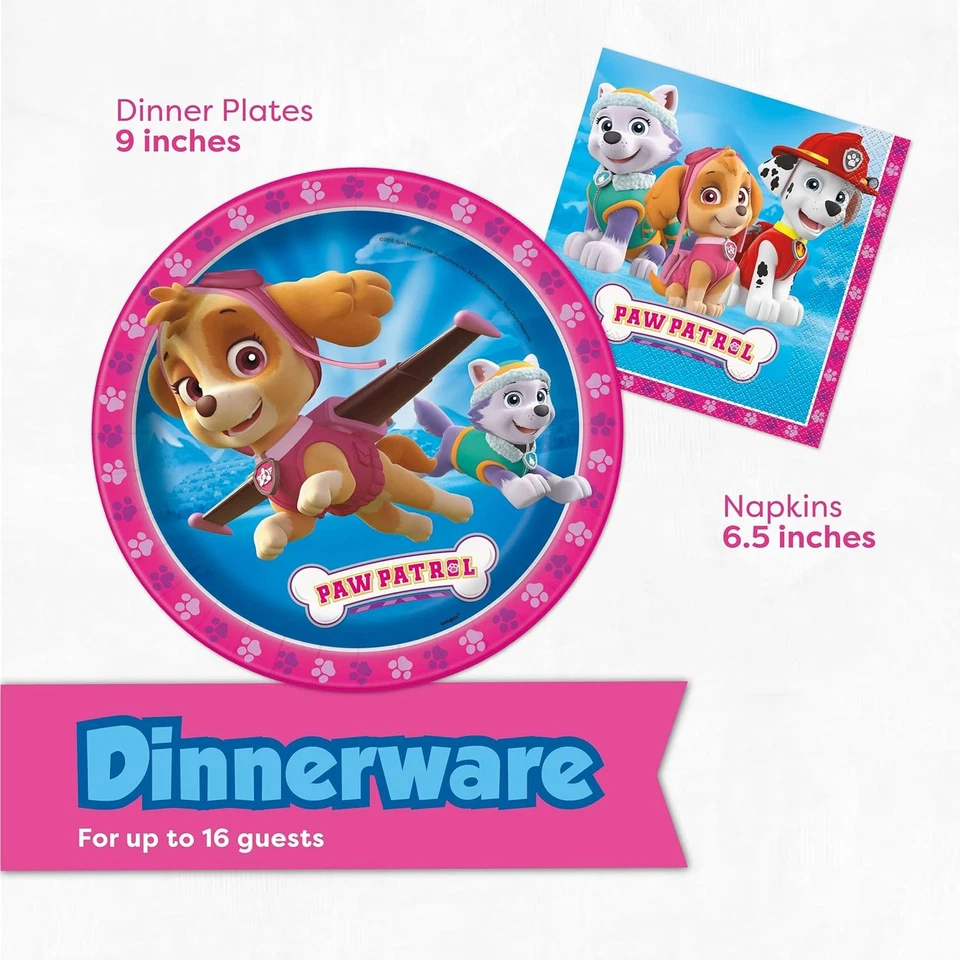 Rosa Skye Paw Patrol Suministros y Decoraciones de Fiesta para Niñas Fiesta de Cumpleaños Nuevo Foto 4 de 4