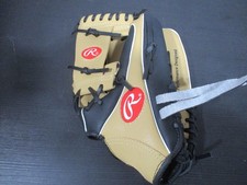 Rawlings WPL115BCW 11 1/2" Youth Baseball Glove RHT Players Series Black  Tan