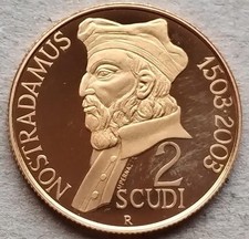 SAN MARINO - 2 Scudi "Nostradamus" 2003 PROOF oro