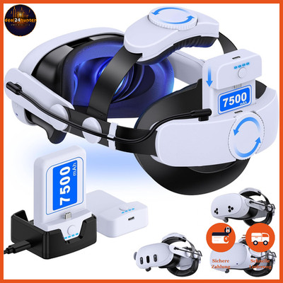 Headstrap für Meta Quest 2 3 3S mit 15000mAh Akku und Ladestation verstellbar