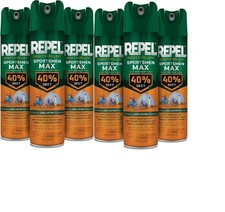Repel Insect Repellent Sportsmen Max Formula 40 DEET Aerosol Spray 6 Pack