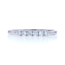 Platinum Diamond Wedding Band - Round Brilliant 0.24ctw Six-Stone Ring