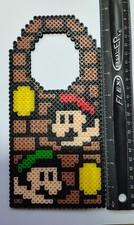 Super Mario Bros Mario  Luigi Pixel Door Hanger  Handmade Perler Bead Wall Art