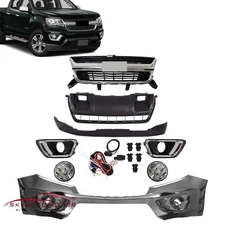 For 2015-2020 Chevrolet Chevy Colorado Front Bumper Cover Upper Lower Grille Kit