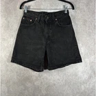 Vintage 90s Levi's 550 Denim Shorts Womens 7 Black Relaxed Fit High Waisted USA
