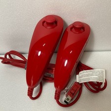 Official Nintendo Wii Nunchuk Red 2 Pack RVL-004 Genuine Tested from Japan