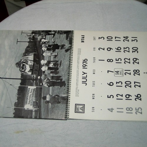 MICHIGAN RAILROAD CLUB trolly & trains 1976 railfan calendar vtg photos - Picture 3 of 4