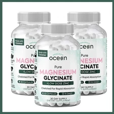 Organics Ocean Pure Magnesium Glycinate with Zinc - Strength Chelated- 90 Count