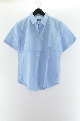 Marc O´Polo Damen Bluse Gr. S 38 Oberteil Kurzarm Blau Baumwolle #A-21