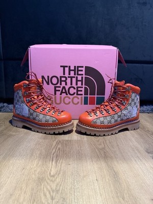 Gucci GG Monogram Canvas x The North Face Orange Tan Beige Brown Boots