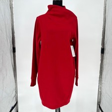 Athleta Cozy Karma Mock Neck Red Dress Pockets Soft Comfortable Women's M/T
