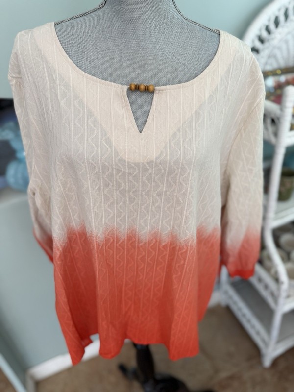 Allison Daley Women Blouse Shirt Top PXL Petite 3/4 Sleeve Button Up  $64