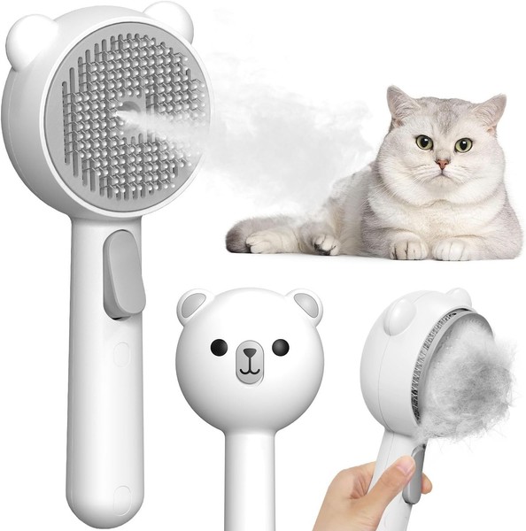 Cepillo Gato Vapor con 2 Niveles de Pulverización y Botón de Liberación, 4 en 1