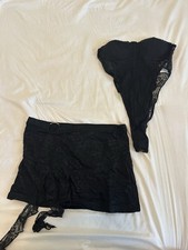 Women s Black Lace Skirt Set 